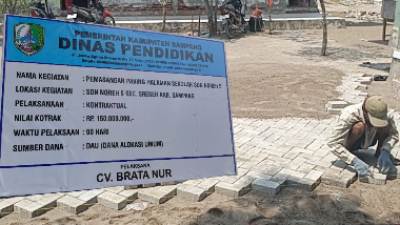 Terkait Kualitas Dan Pemasangan Paving Di SDN Noreh 5 Disdik Akan Kelokasi