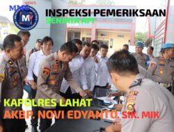 KAPOLRES LAHAT AKBP NOVI EDYANTO. SIK. MIK PIMPIN LANGSUNG APEL SERENTAK INSPEKSI PEMERIKSAAN SENPI