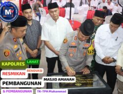 KAPOLRES LAHAT AKBP NOVI EDYANTO RESMIKAN RENOVASI  MASJIS AMANAH DAN PEMBANGUNAN TK-TPA MUHAMMAD HASAN
