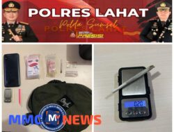 SATRESNARKOBA POLRES LAHAT  AMANKAN TERSANGKA BERIKUT BB PAKET SABU, DAN DAUN GANJA