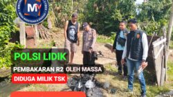 POLISI LIDIK TERKAIT PEMBAKARAN R2 DIDUGA MILIK TSK PENCURIAN  DI DESA TANGJUNG SAKTI