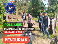 POLISI LIDIK TERKAIT PEMBAKARAN R2 DIDUGA MILIK TSK PENCURIAN  DI DESA TANGJUNG SAKTI
